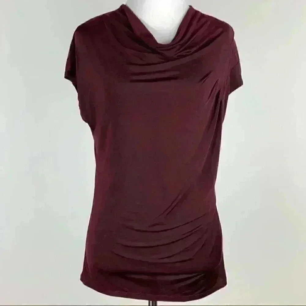 Worthington stretch top size S purple cowl neck